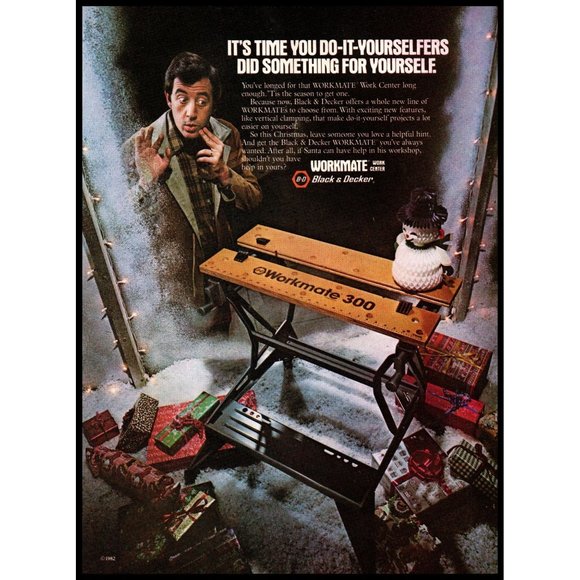 1982 Black & Decker Workmate 300 Portable Workbench Vintage Print Ad Wall Art - Picture 1 of 1